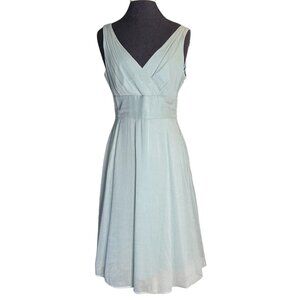 J. Crew Sophia 100% Silk Dress 8 Mint Light Green Fit & Flare Fully Lined Summer